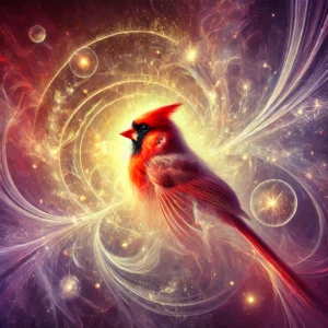 El Cardenal Y El Mundo Espiritual, Con Un Diseño Celestial Y Elementos Etéreos Que Evocan Su Papel Como Guía O Mensajero Espiritual. Es Perfecta Para Transmitir Un Mensaje De Trascendencia Y Conexión Divina